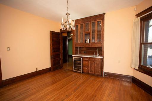Newer built-in hutch with wine refrigerator in 2n floor dining room