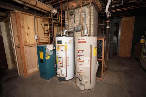 2 water heaters and 2 energy efficient boilers