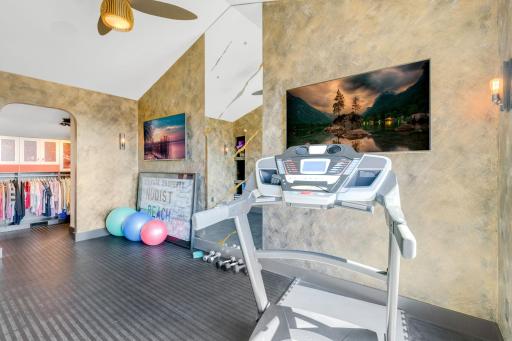 Enjoy your own private exercise room through the primary bathroom and closet.