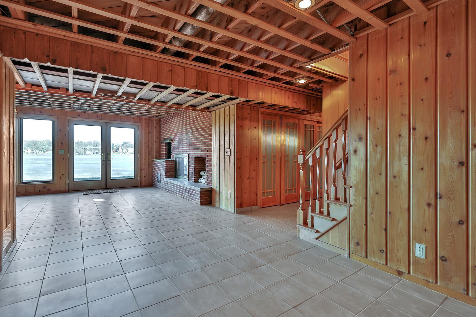 Ceiling Tiles removed in anticipation of refinishing.