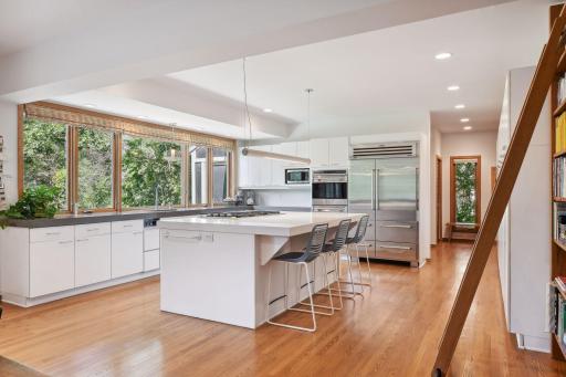 Center Island with a Downdraft Vent to Exterior