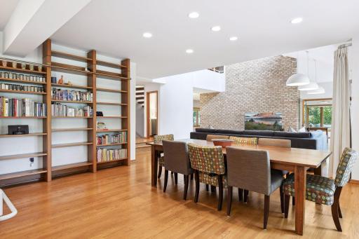 Built-In Bookcases and Eat-In Dining Space