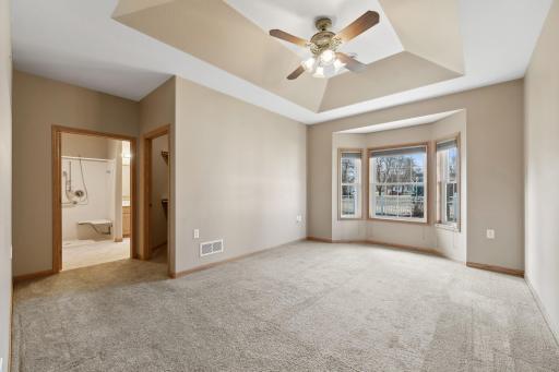 Primary bedroom has a walk-in closet a 3/4 bath complete with walk in shower.