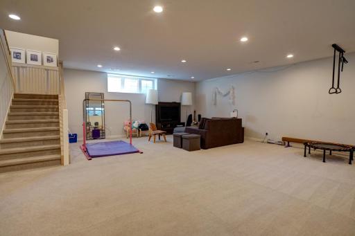 Huge lower level entertainment and media space.