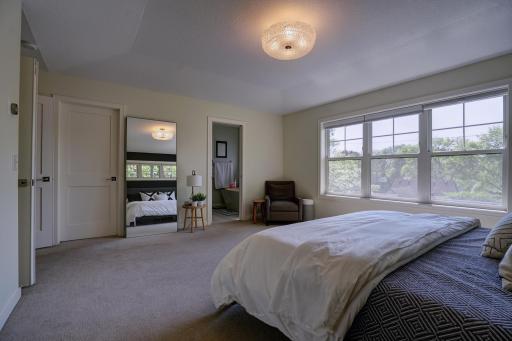 At left, there is a deep walk-in closet.