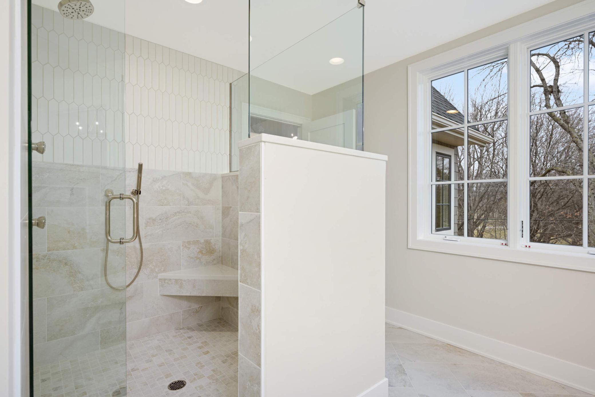 custom tiled walk in shower