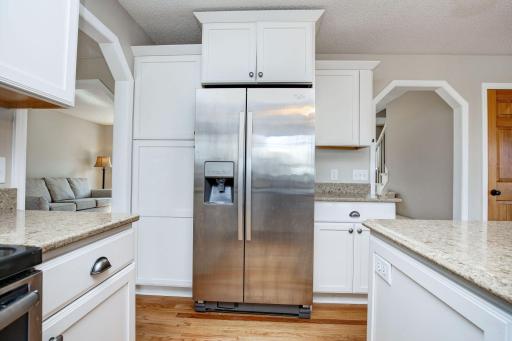 Abundant cabinetry allows you to store all the extras. Beautiful enameled woodwork throughout.