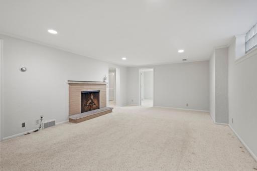 Enjoy the fireplace in the large family room downstairs...