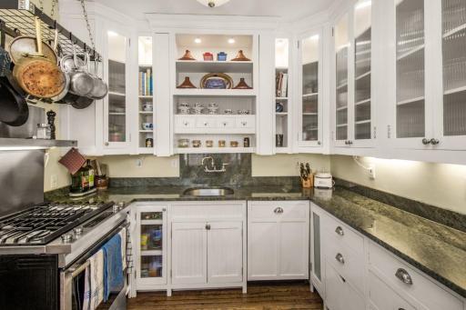 Custom cabinets with in-cabinet lighting.