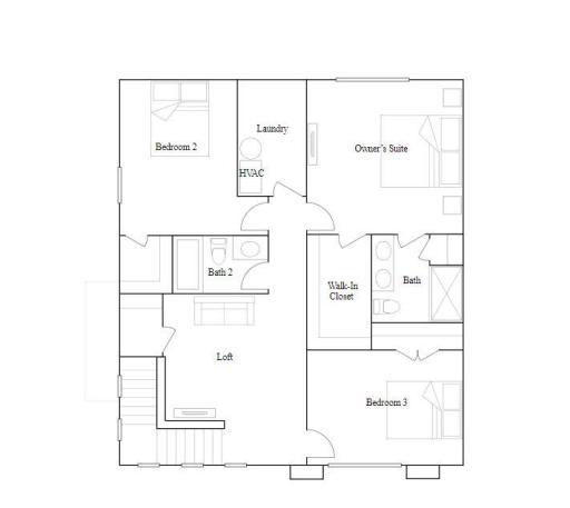Jefferson floorplan - upper level/second floor layout.