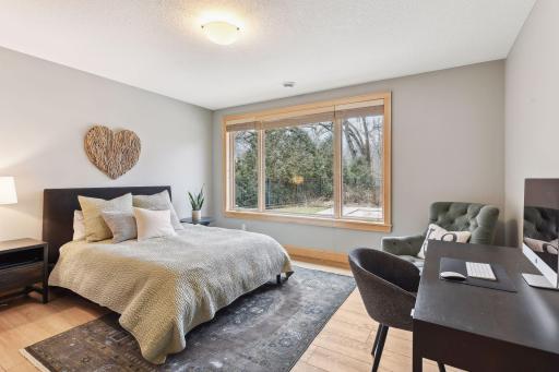 Lower Level Bedroom (South facing and overlooks pool) with walk-in closet.