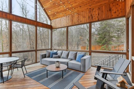 Quintessential Minnesota seasonal screened-in porch.