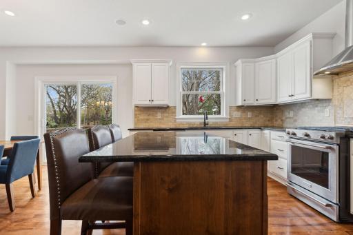 White cabinets and beautiful center island