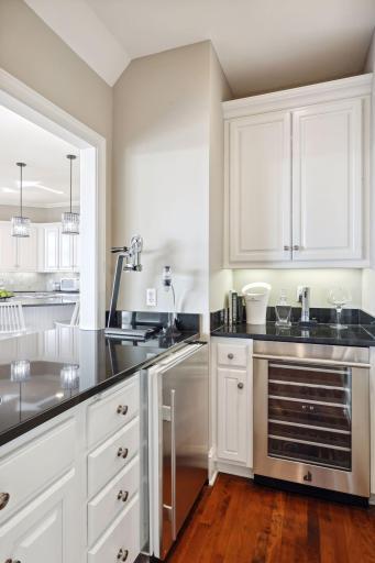 Beverage Serving Bar w/wine cooler, beverage refrigerator and sink!