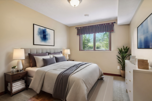 Lower level bedroom- perfect for guests! *Virtually staged to show design options.