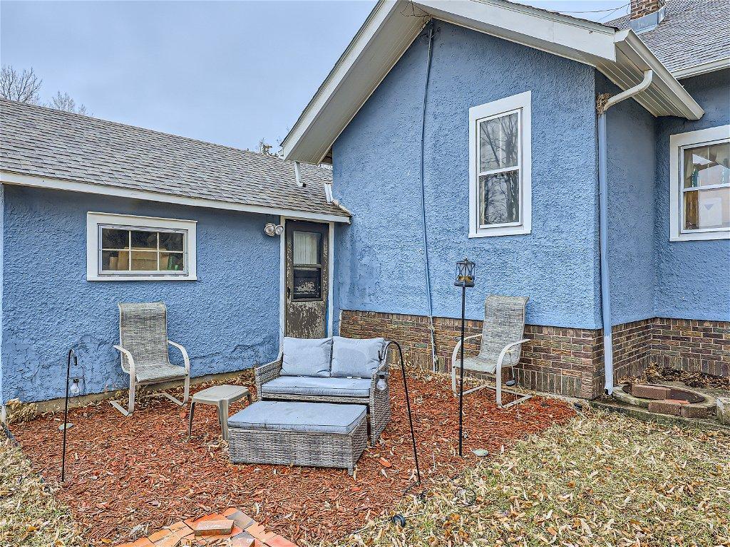 Relax after a long day in the back mulch patio area.