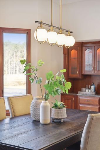 Dining room w/refreshed lighting