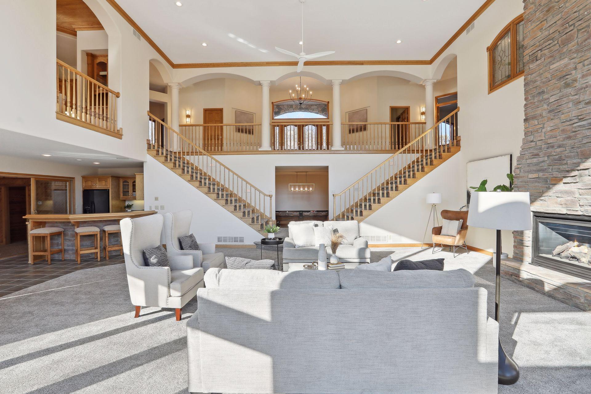 2 Story Great Room w/stunning double staircase