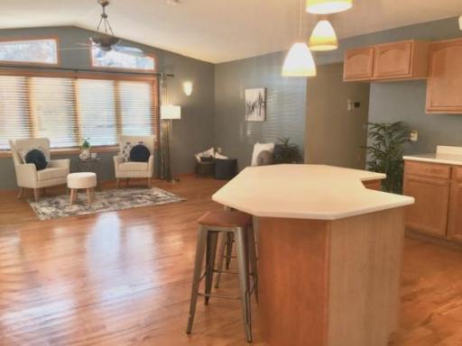 Photo for 5100 Camden Road, Baxter, MN 56425 - Listing #6487386 The center island is the perfect breakfast spot and also offers more cabinet space.