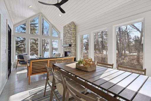 Screen porch perfect for dinners