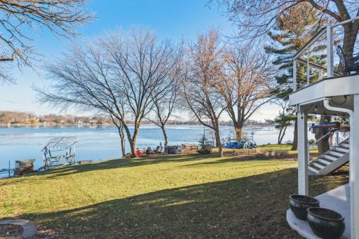 The ninety-foot dock and the boat lift stay with the house.