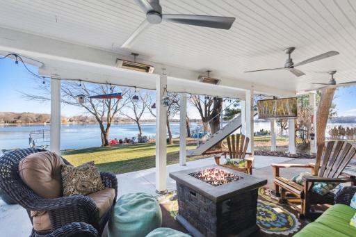 A Trex trough system above keeps the water moving away from the house and patio. This is a favorite place to look at the lake and watch the storms roll in!