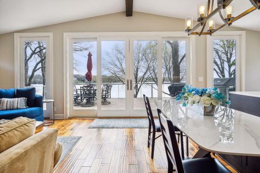Brand new floor-to-ceiling windows and doors lead to the 416 square foot Trex deck.