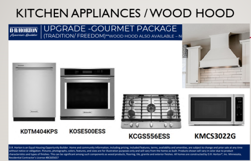 Gourmet appliance package with 5 burner cooktop.