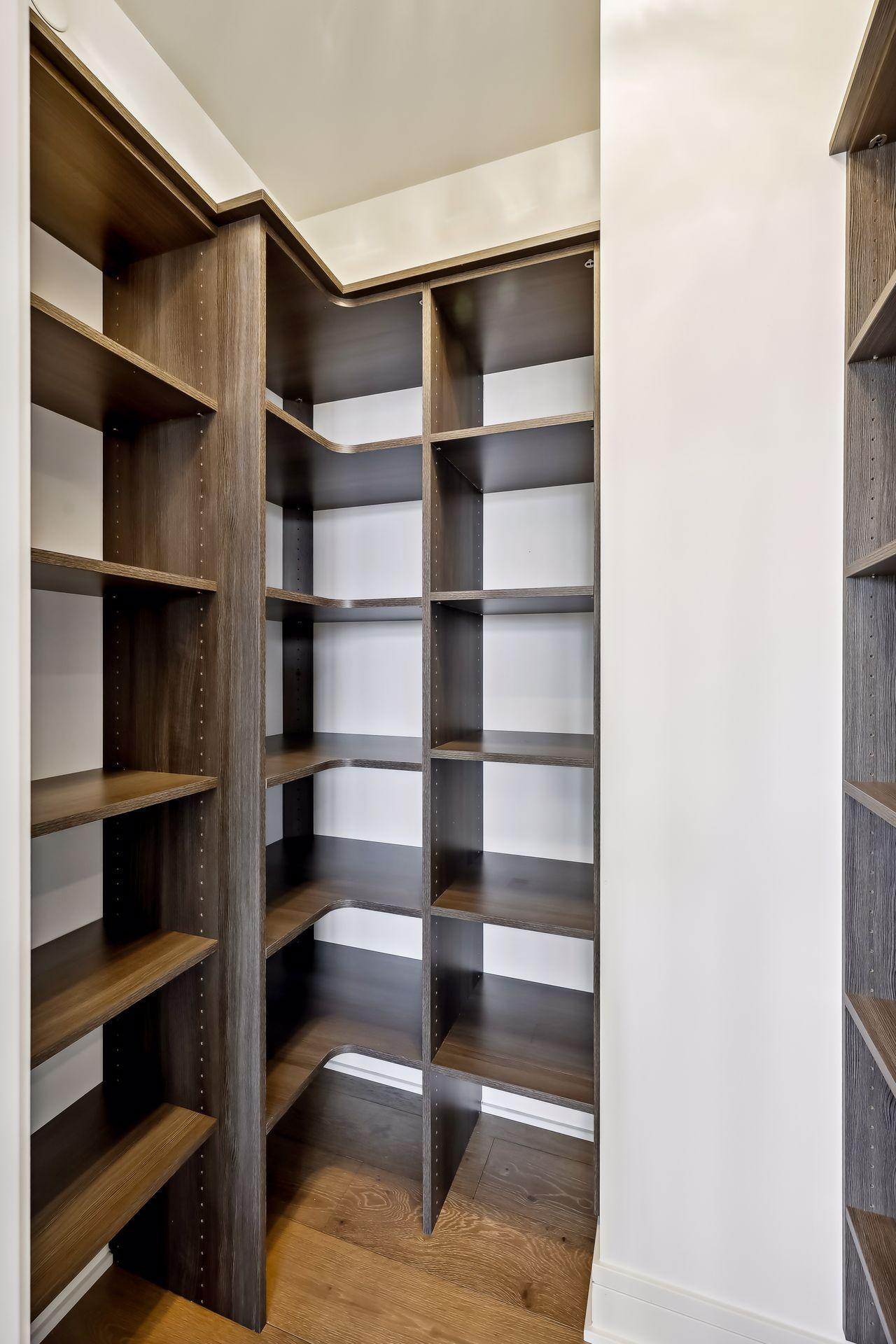 Kitchen pantry with built-in shelving