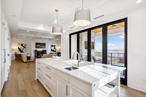 Bring the outdoors in when you open the expansive 12' accordion doors