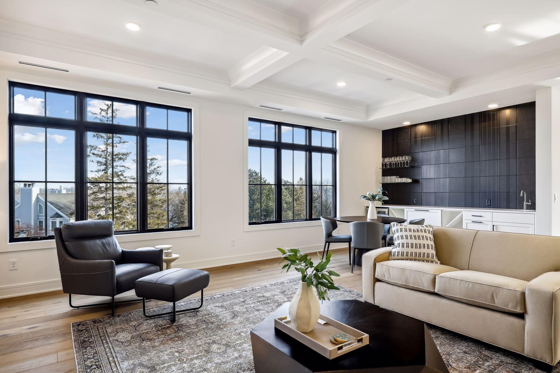 Oversized windows fill this unit with natural light