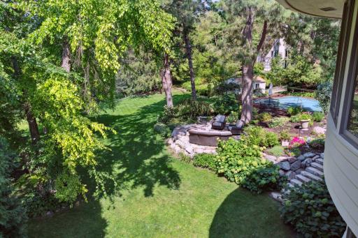 Gardens and play space with a garden shed, too!