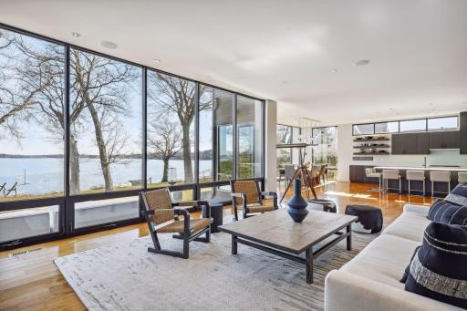 Living room seamlessly flows into mainfloor