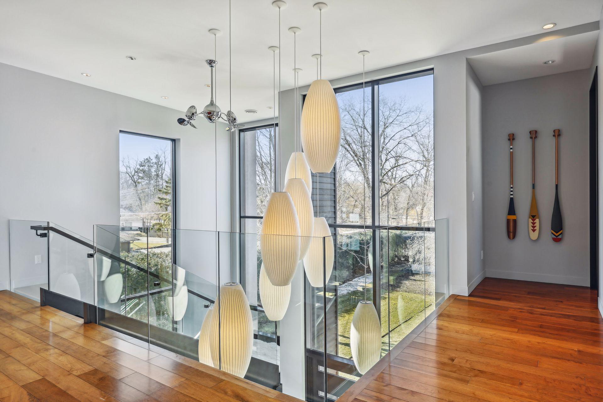 Stunning chandelier lighting in 23' high foyer