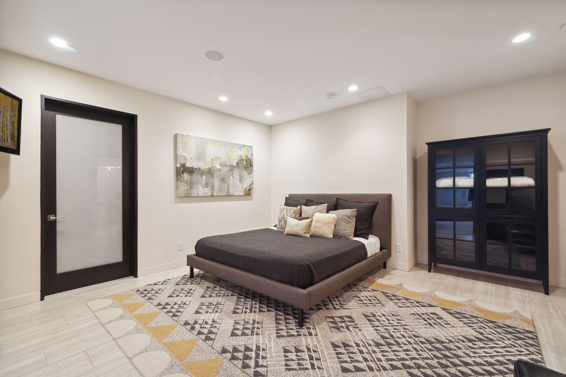 Lower level flex space used as guest bedroom