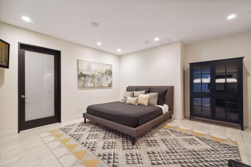 Lower level flex space used as guest bedroom