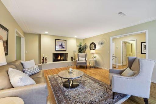 Enjoy cozy evenings in front of the gas fireplace