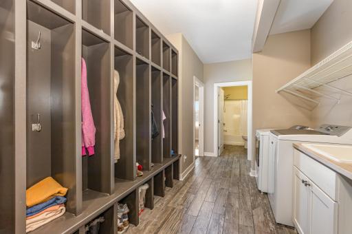 Mudroom and laundry room on the main floor