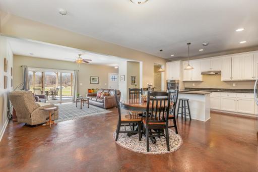 Secondary full-kitchen on the lower level with an open floorplan.