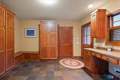 Main level mudroom of of the first garage.