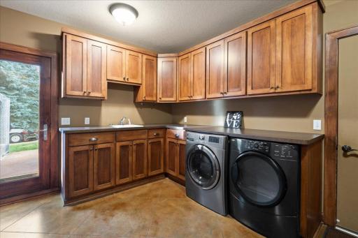 Lower level mudroom also serves as a laundry room