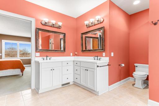 In floor heating in the lower level, garage, mudroom and primary bathroom