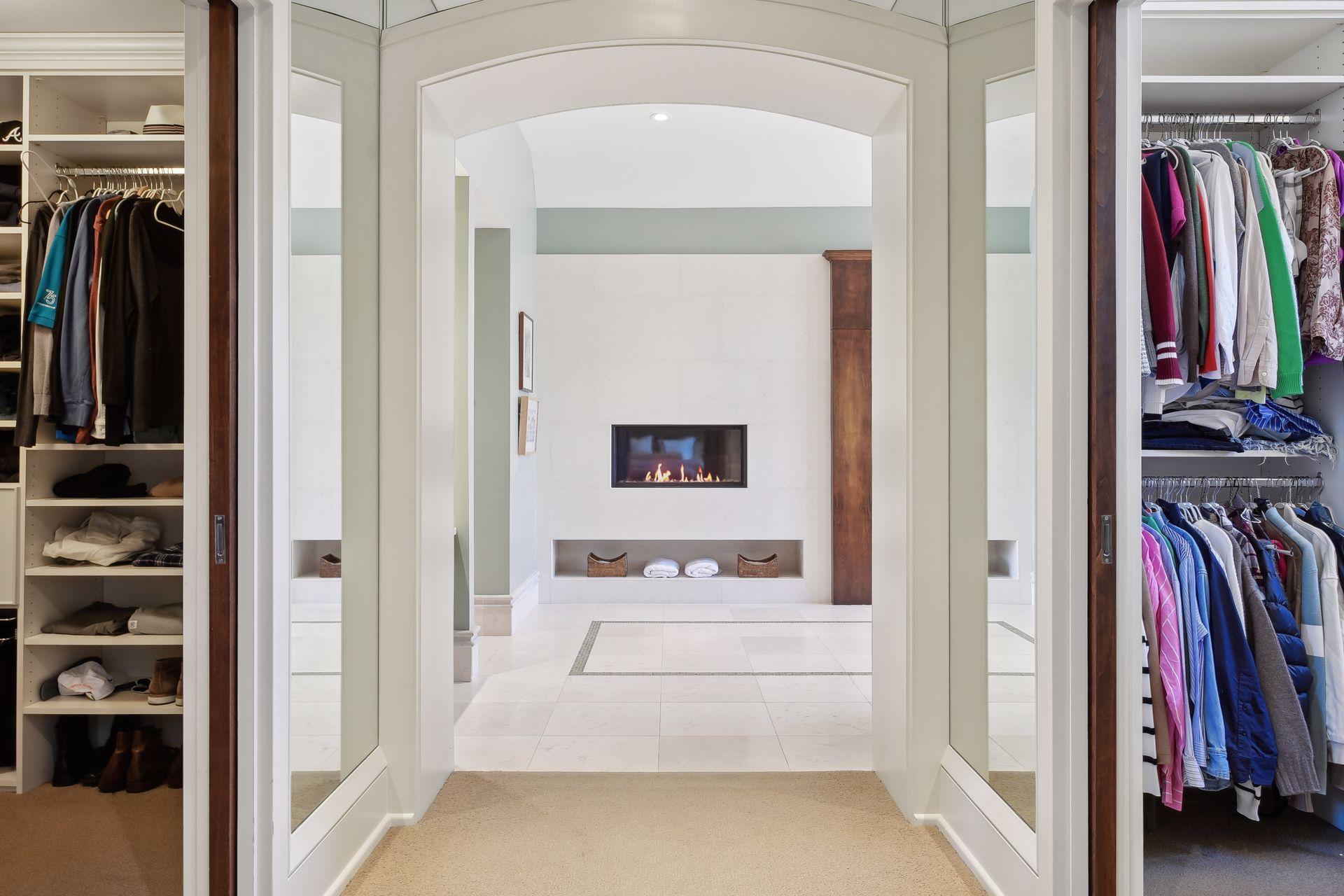 Fireplace in primary suite