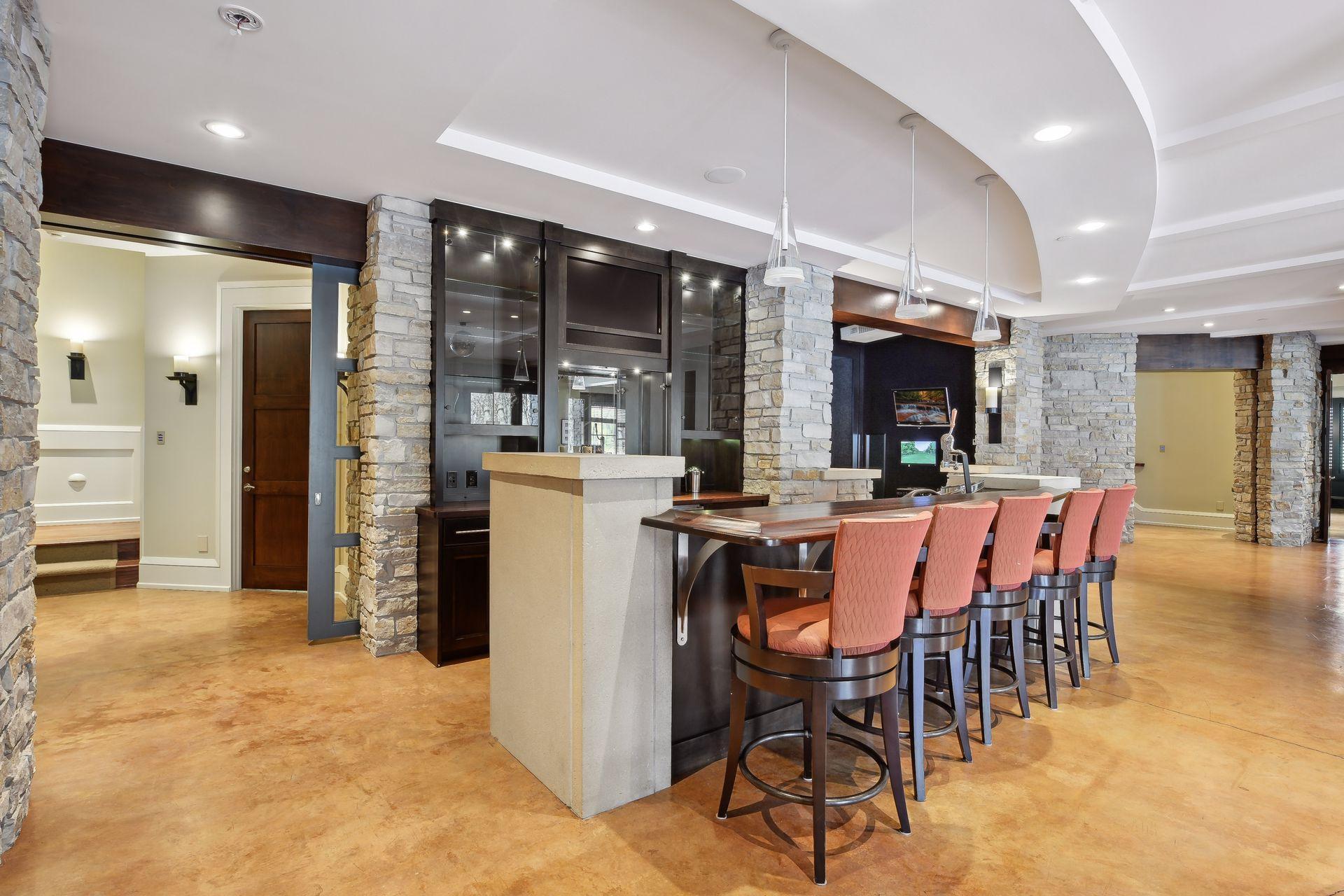 Full bar area with dj input area