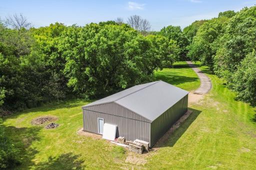 Outbuilding features new roof and steel siding