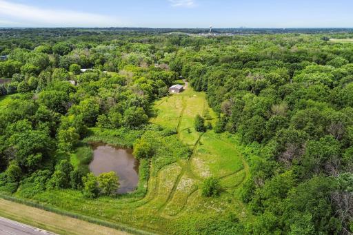 Aerial of the back of the property - so many trails for outdoor activities!