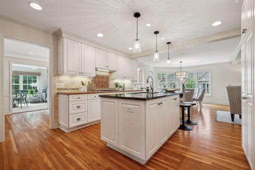 Gourmet center island kitchen with an abundance of cabinetry and counterspace.