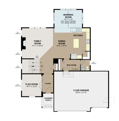 Main Level Floorplan - Picture rendering for illustrative purposes only