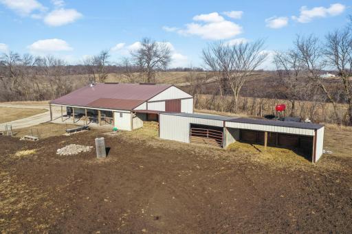 Open Loafing Shed, Gated Loafing Shed, Chicken Coop, and Hay/Feed Under Canopy.