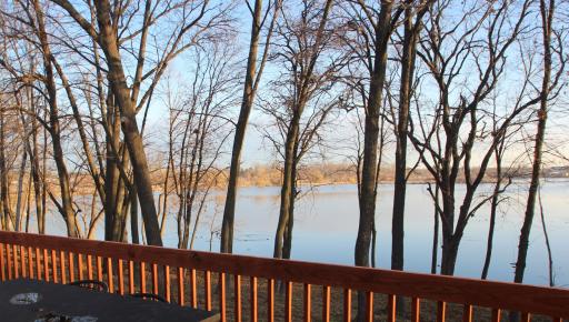 Magnificent view of Goose Lake in back yard